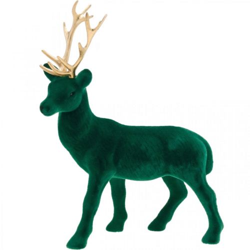 Floristik24 Deer standing deco figure green gold table decoration advent 27cm