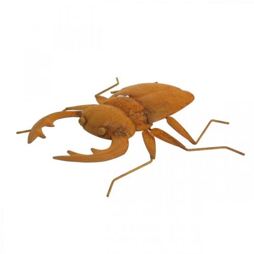 Floristik24 Stag beetle, garden figure, metal decoration made of patina L25cm