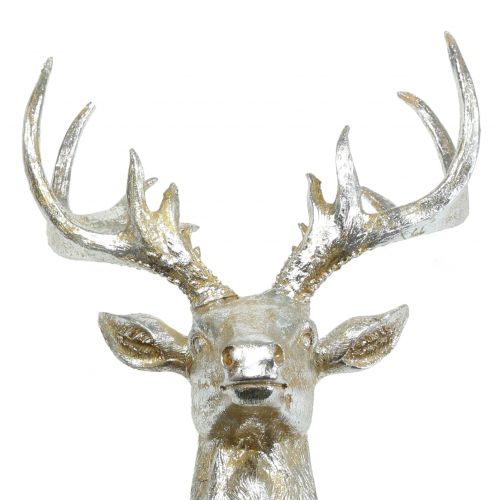 Floristik24 Deer head for wall decoration gold, silver 22cm x 32cm