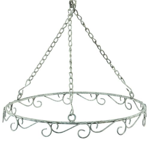 Floristik24 Hanging decoration metal decorative ring white shabby chic Ø30cm H30cm