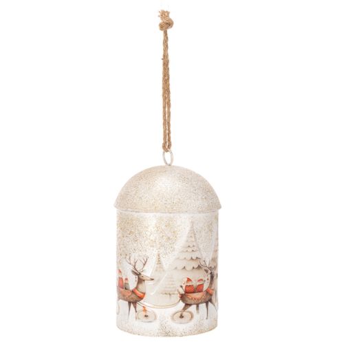 Metal Christmas Bell with Reindeer Design, 26cm, White and Gold buy online | Floristik24.co.uk