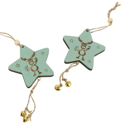 Floristik24 Hanger Star Mint 7cm L20cm 12 pcs