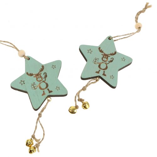 Product Christmas Tree Decoration Star Mint 7cm L20cm 12pcs