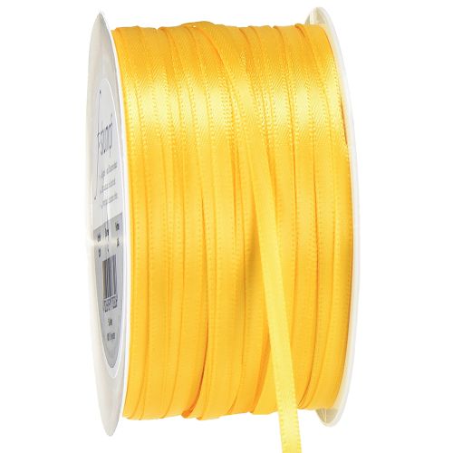 Floristik24 High-quality gift ribbon yellow satin ribbon 3mm × 50m