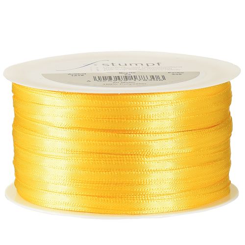 Product High-quality gift ribbon yellow satin ribbon 3mm × 50m