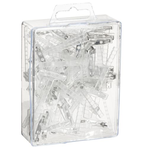 Product Wedding lapel pins transparent/silver 5 cm 50 pieces