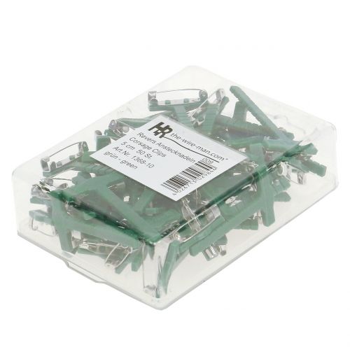 Wedding pin green, silver 2.6cm x 5cm 50pcs