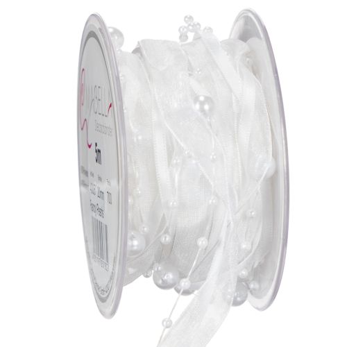Floristik24 Wedding ribbon white 20mm 5m