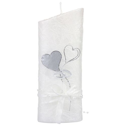 Wedding candle silver wedding candle white 220/85mm