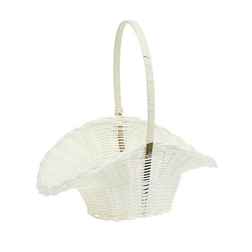 Floristik24 Wedding Basket White Ø13.5cm H30cm
