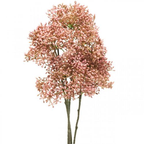 Elderberry artificial pink blossom branch 52cm 4pcs