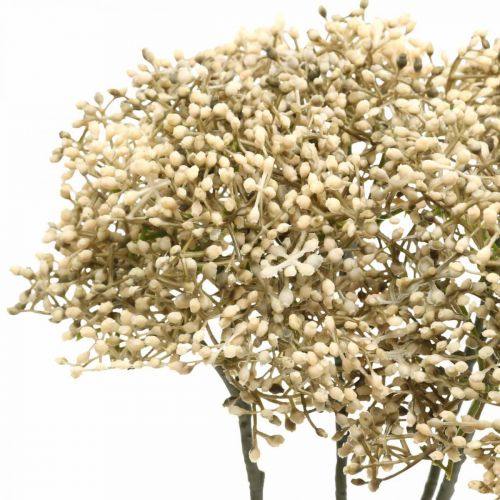 Product Artificial elderberry cream white decorative blossom branch 52cm 4pcs