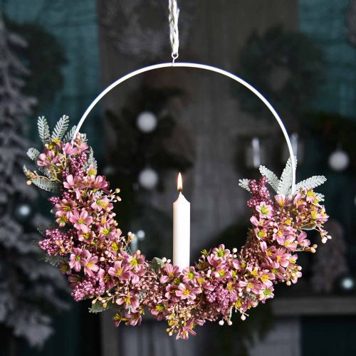 Product Elderberry artificial pink blossom branch 52cm 4pcs