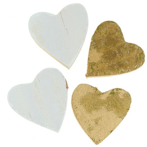 Floristik24 Wooden heart in bag 2cm - 4cm 24 pcs