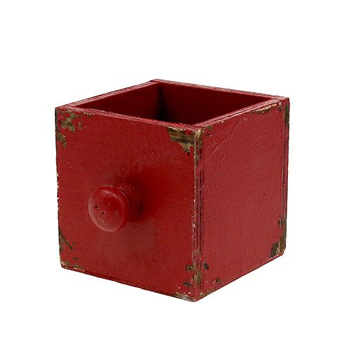 Floristik24 Wooden box, drawer red 9x9x9cm 1pc