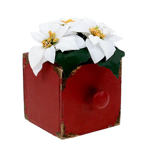 Floristik24 Wooden box, drawer red 9x9x9cm 1pc