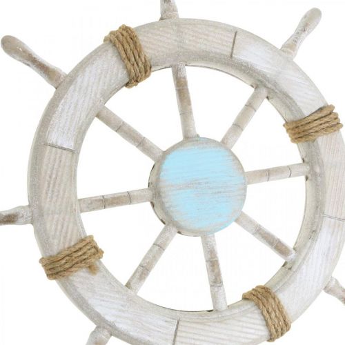 Floristik24 Wooden steering wheel Nautical decoration Maritime wall decoration Ø45cm