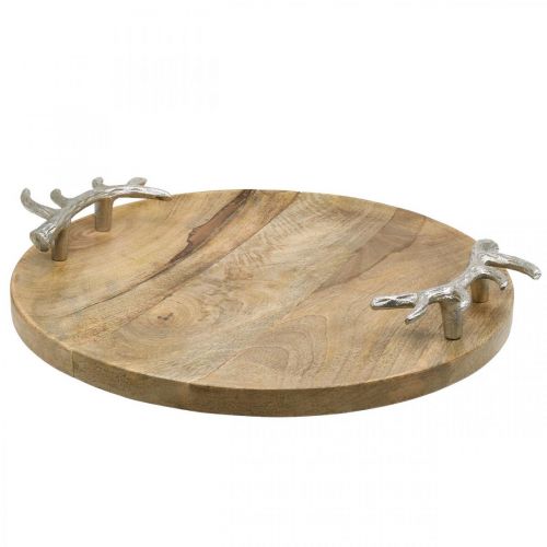 Round wooden tray 2025 with handles