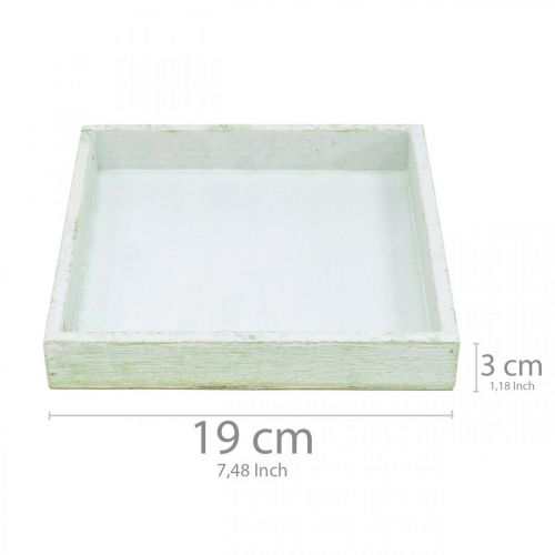 Product Wooden coaster, table decoration, tray for planting 19×19cm