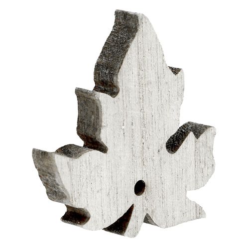 Floristik24 Wooden maple leaves mix white washed 30pcs