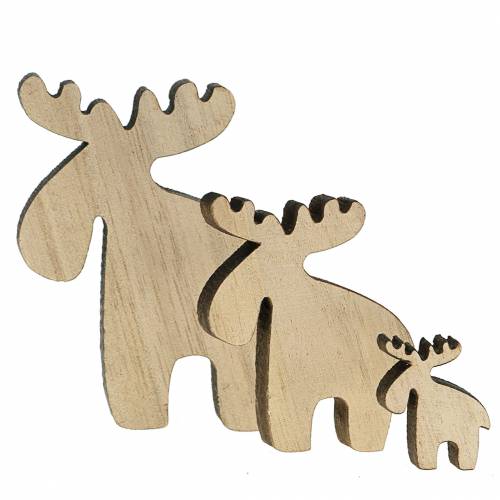Floristik24 Wooden Elks for Scattering Natural 36 Pcs