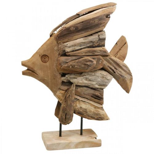 Wooden fish deco large, deco fish standing H50cm