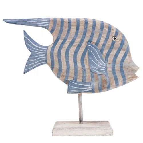 Floristik24 Wooden fish deco large, striped deco fish standing H30cm