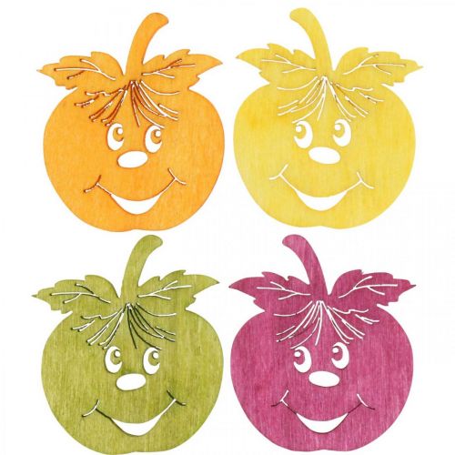 Scatter decoration laughing apple, autumn, table decoration, crab apple orange, yellow, green, pink H3.5cm W4cm 72 pcs
