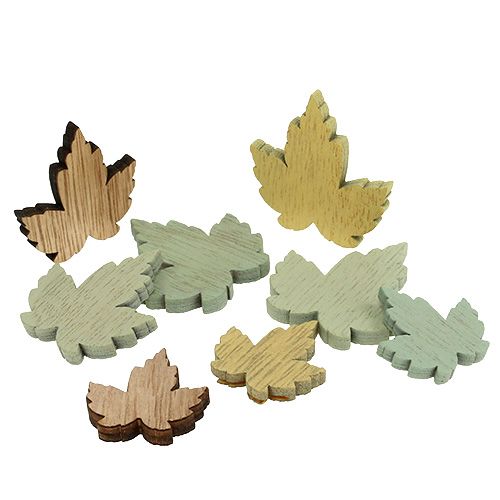 Floristik24 wooden leaves Pastel Mix 3cm - 4,5cm 24pcs