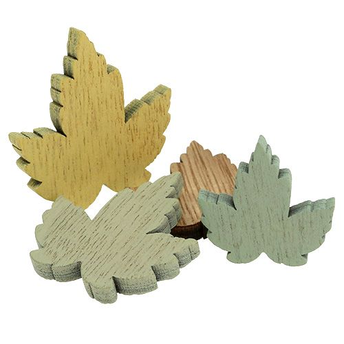 Floristik24 Wooden leaves maple leaves pastel mix 3cm - 4.5cm 24 pcs