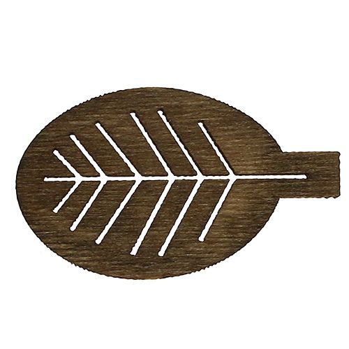 Floristik24 Wooden leaves assorted 4cm natural 72 pcs