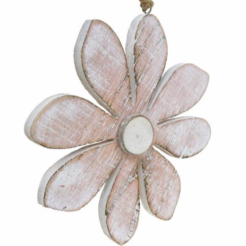 Floristik24 Pastel decorative blossoms, summer flowers, wood blossoms, floral decorations for hanging Ø12.5cm 3pcs