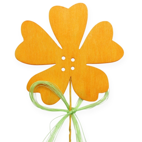 Floristik24 Wooden flowers on wire pick 7cm, 28cm 24 pcs
