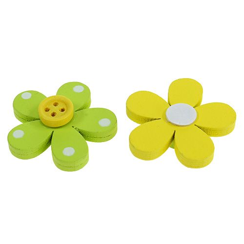 Floristik24 Wooden flower to scatter colored. 3cm 24pcs