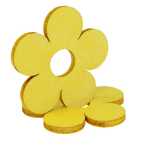 Product Wooden flowers Ø4cm yellow 72pcs