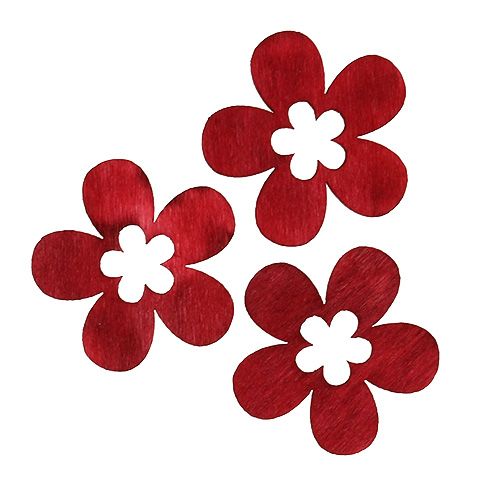 Floristik24 Wooden Flowers Red 4cm 72pcs