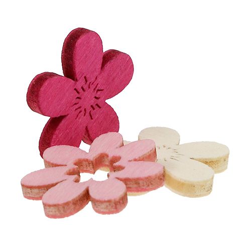 Product Wooden flowers streudeko 2cm Pink ass. 144St