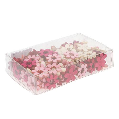 Floristik24 Wooden flowers streudeko 2cm Pink ass. 144St