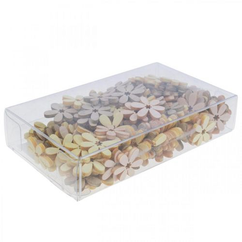 Product Wooden Flowers Scatter Decoration Flowers Wood Yellow/Pink/Green Ø2cm 144 Pcs