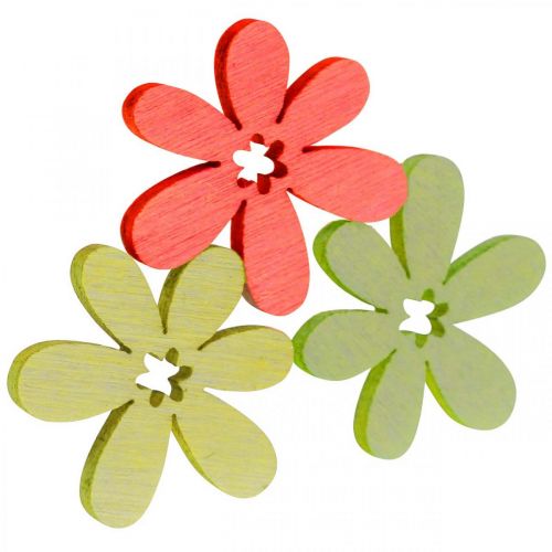 Product Wooden flowers scatter decoration blossoms wood orange/yellow/green Ø2cm 144p