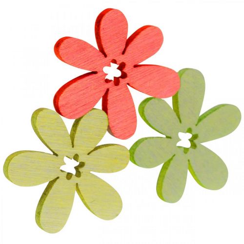 Floristik24 Wooden flowers scatter decoration blossoms wood orange/yellow/green Ø2cm 144p