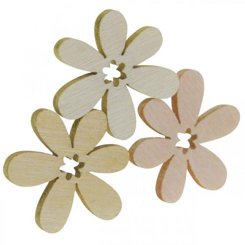 Floristik24 Wooden flowers scatter decoration blossoms wood orange/pink/white 2cm 144p