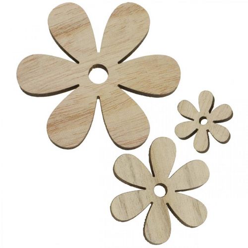 Floristik24 Wooden flowers scatter decoration deco blossoms wood Ø2.5–6.5cm 29pcs