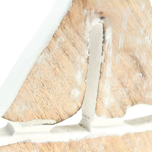 Floristik24 Deco boat made of mango wood, natural, white 21cm x 18cm