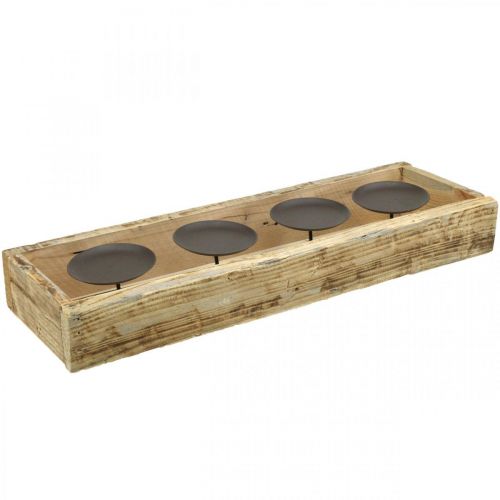 Product Table decoration Advent candlestick candle tray wood L48cm