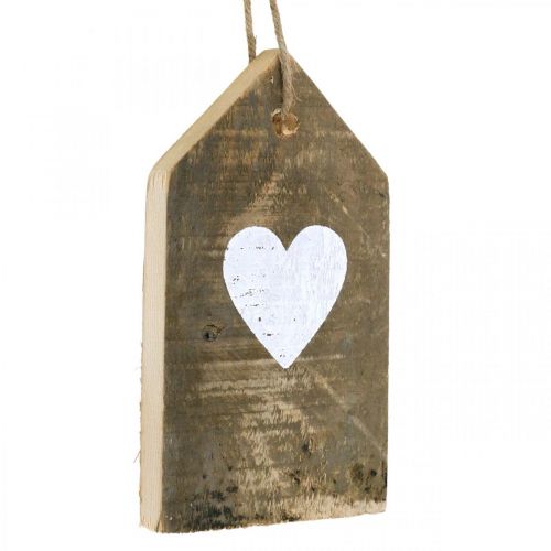 Floristik24 House with heart, wooden decoration for hanging, house decoration antique look H18cm