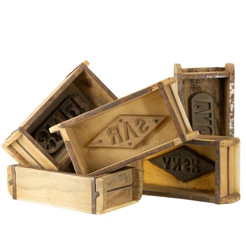 Product Wooden decoration vintage brick shape brown, rust 31×14.5cm H9cm