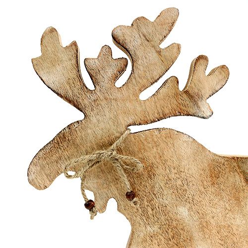 Floristik24 Decoration made of wood moose H 34.5cm W 29cm nature