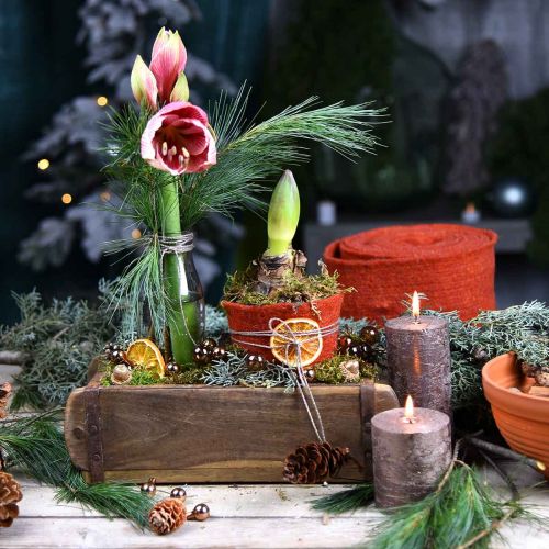 Product Wooden decoration vintage look brick shape brown, rust 31×14.5cm H9cm