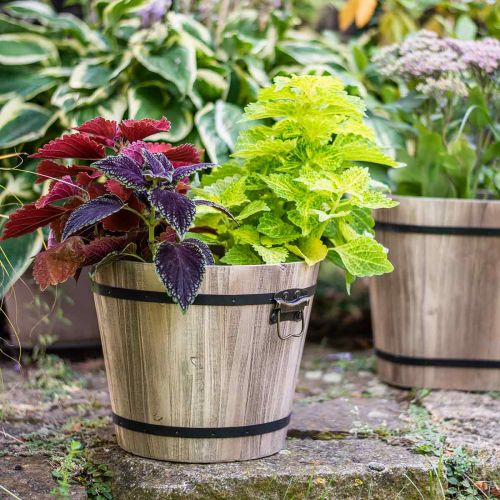 Product Wooden bucket planter wood country house style with handles Ø30cm